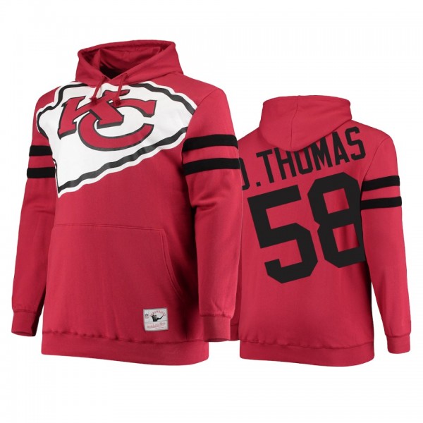 Kansas City Chiefs Derrick Thomas Red Big Face Historic Logo Fleece Pullover Hoodie