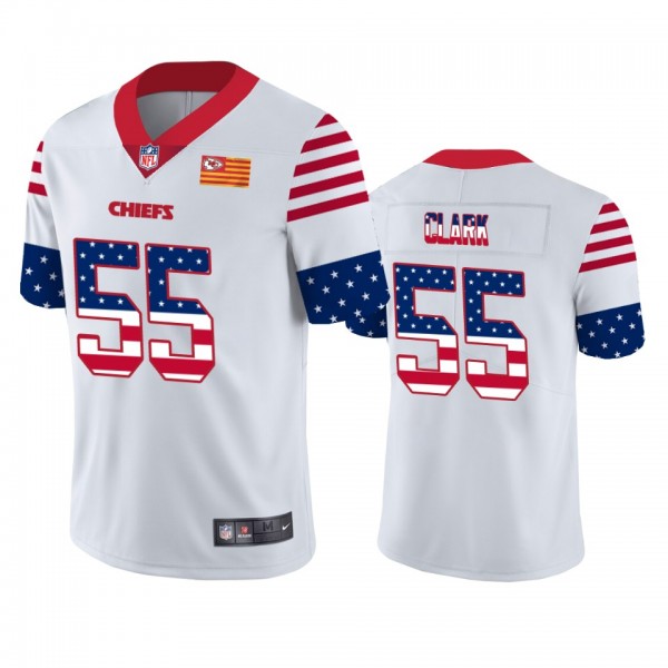 Frank Clark Kansas City Chiefs White Stars & Stripes Independence Day Jersey