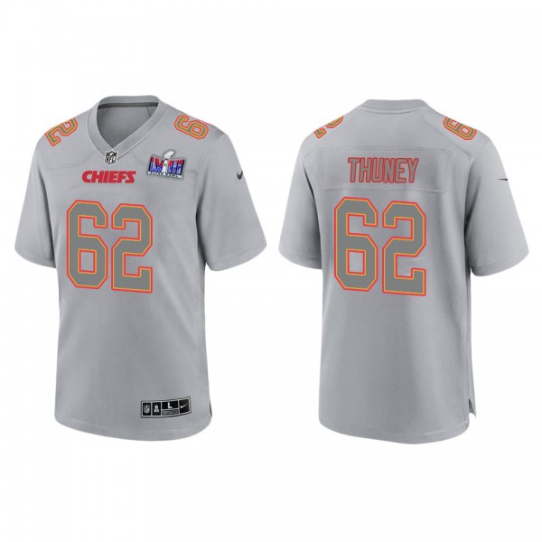 Men's Joe Thuney Kansas City Chiefs Gray Super Bowl LVIII Atmosphere Fashion Game Jersey