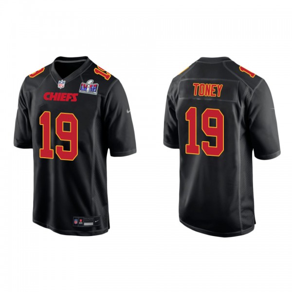 Men's Kadarius Toney Kansas City Chiefs Black Super Bowl LVIII Carbon Fashion Game Jersey