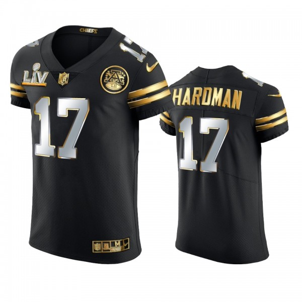 Mecole Hardman Chiefs Black Super Bowl LV Golden Elite Jersey