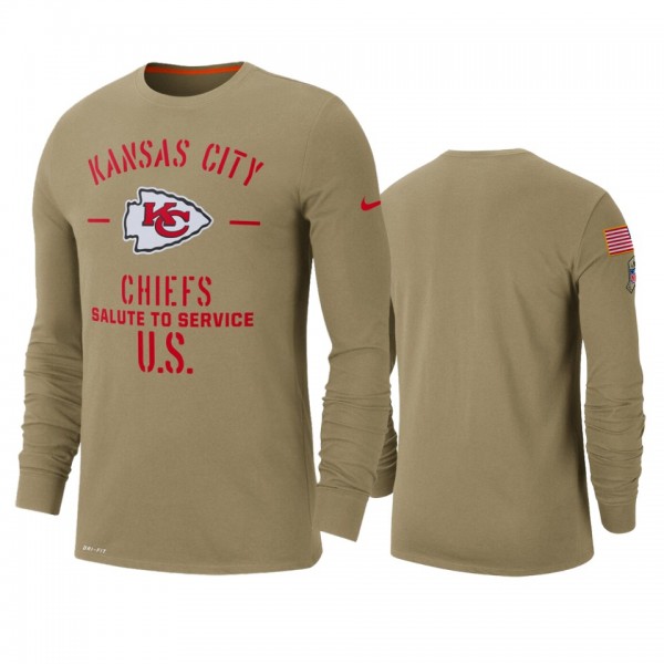 Kansas City Chiefs Tan 2019 Salute to Service Side...