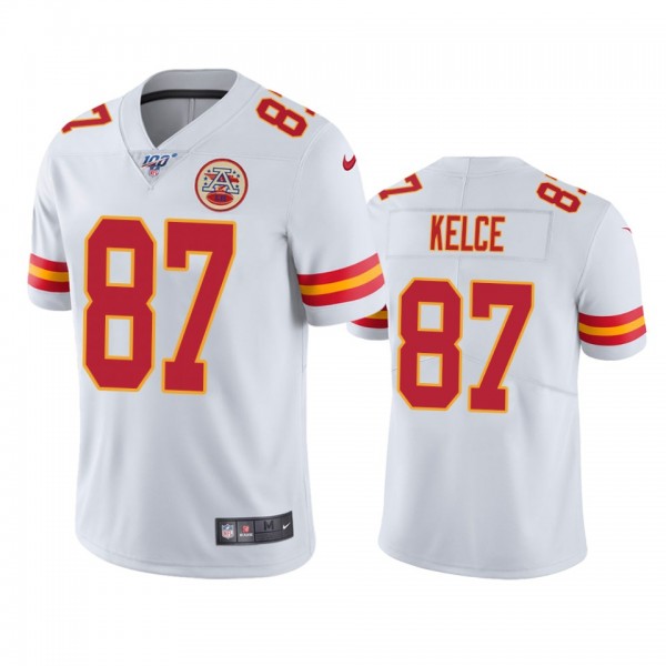 Kansas City Chiefs Travis Kelce White 100th Season...