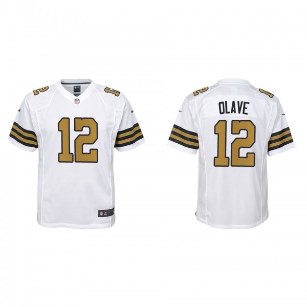 Youth Chris Olave New Orleans Saints White Alterna...