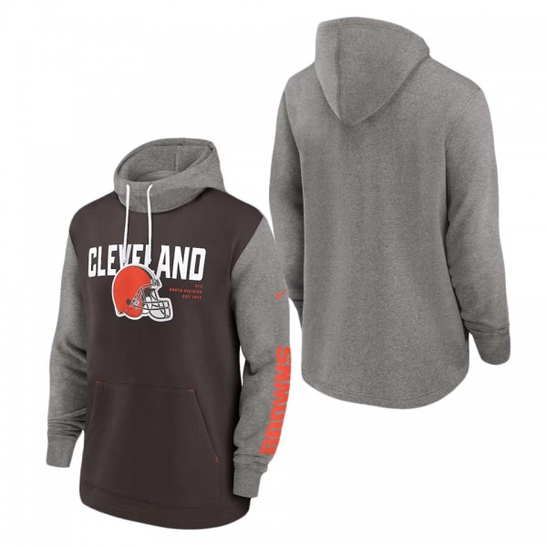 Men's Cleveland Browns Nike Brown Fashion Color Block Pullover Hoodie