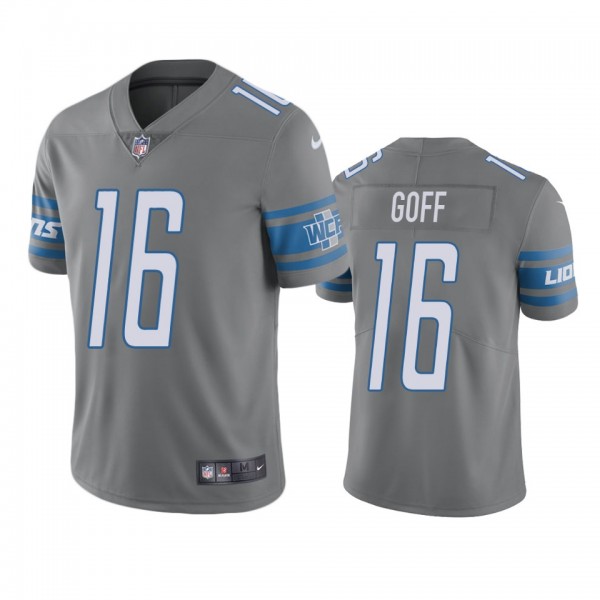 Color Rush Limited Detroit Lions Jared Goff Steel Jersey