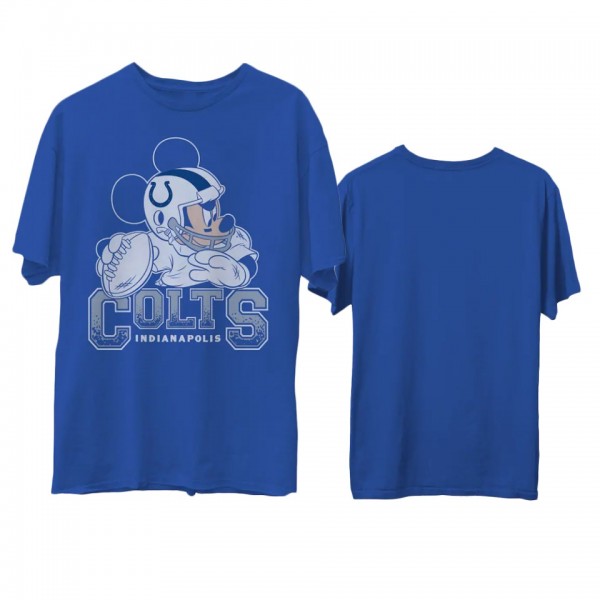 Men's Colts Junk Food Disney Mickey QB Royal T-Shirt