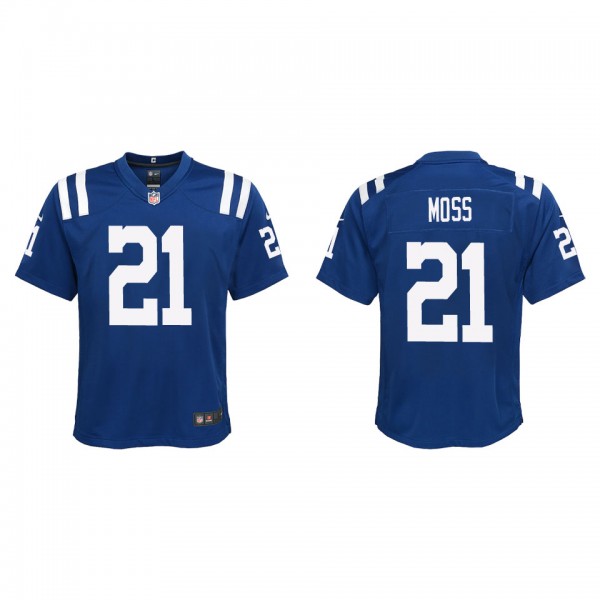 Youth Indianapolis Colts Zack Moss Royal Game Jers...