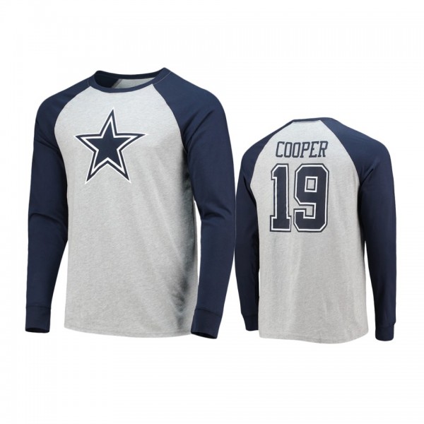 Dallas Cowboys Amari Cooper Navy Powell Raglan Long Sleeve T-Shirt