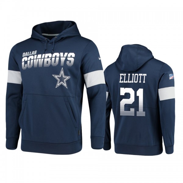 Dallas Cowboys Ezekiel Elliott Navy 100th Season S...
