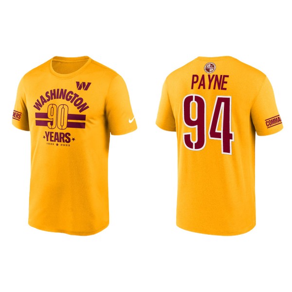 Da'ron Payne Commanders Gold 90th Anniversary Legend T-Shirt