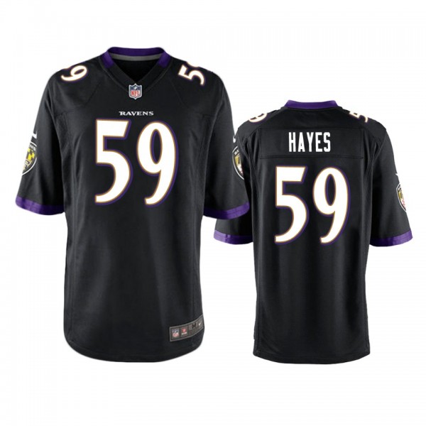 Baltimore Ravens Daelin Hayes Black Game Jersey