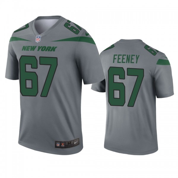 New York Jets Dan Feeney Gray Inverted Legend Jers...