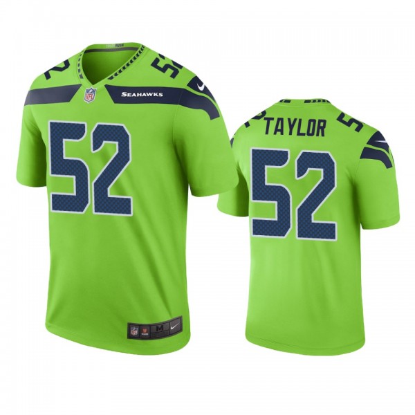Seattle Seahawks Darrell Taylor Green Color Rush L...
