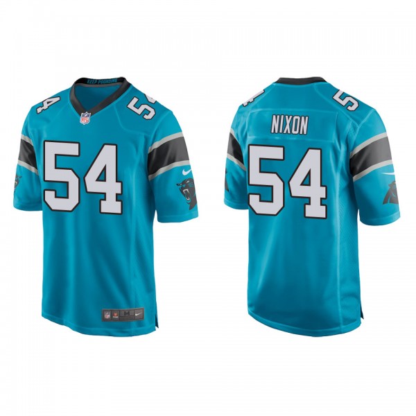 Men's Carolina Panthers Daviyon Nixon Blue Game Je...