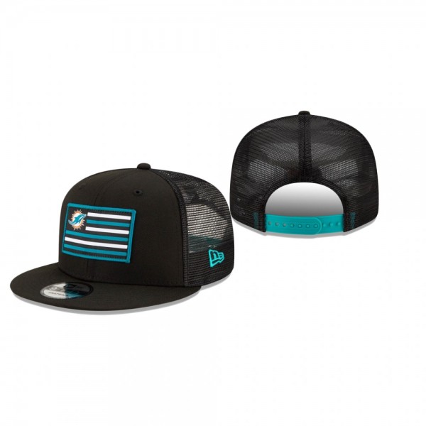 Miami Dolphins Black Rebel Trucker 9FIFTY Hat