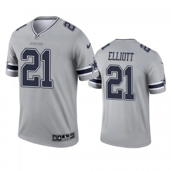 Dallas Cowboys Ezekiel Elliott Gray 2021 Inverted ...