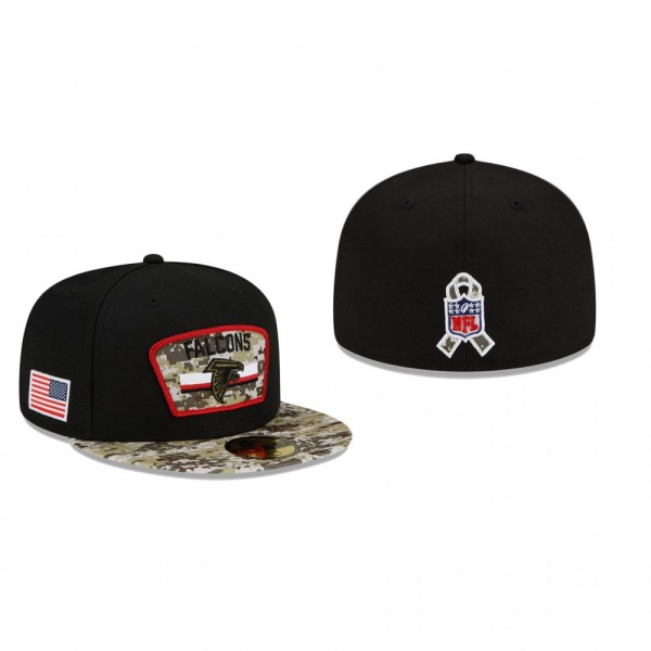Atlanta Falcons Black Camo 2021 Salute To Service Fitted Hat