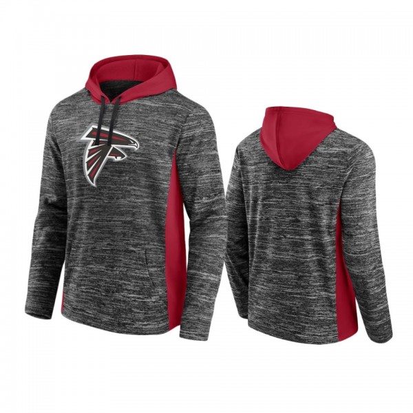 Atlanta Falcons Charcoal Red Instant Replay Pullover Hoodie