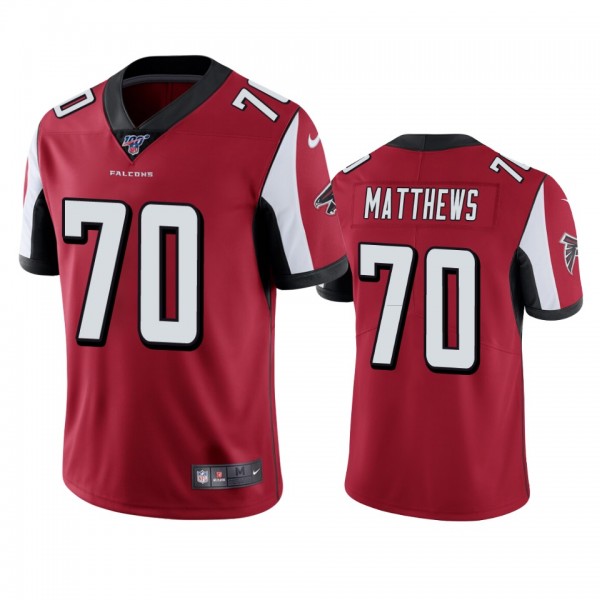 Atlanta Falcons Jake Matthews Red 100th Season Vap...