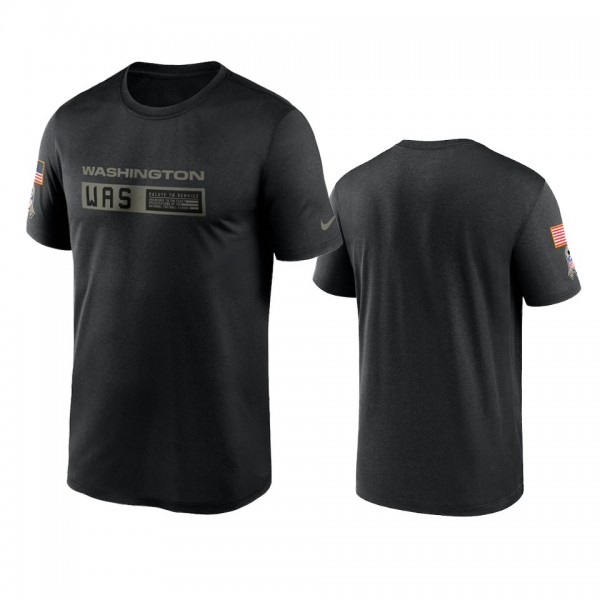 Washington Football Team Black 2020 Salute To Service Team Logo Performance T-shirt