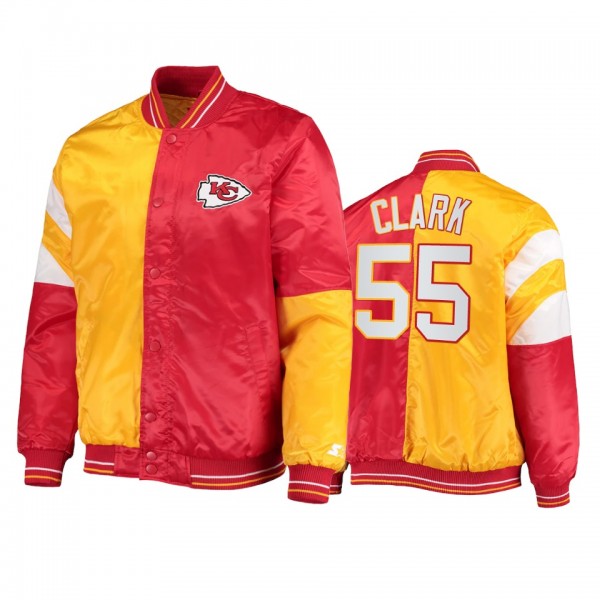 Kansas City Chiefs Frank Clark Red Yellow Split Le...