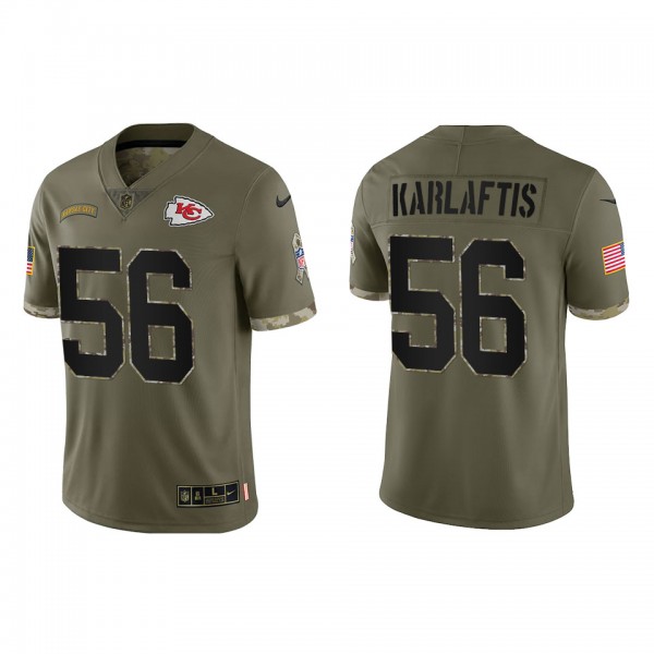 George Karlaftis Kansas City Chiefs Olive 2022 Salute To Service Limited Jersey