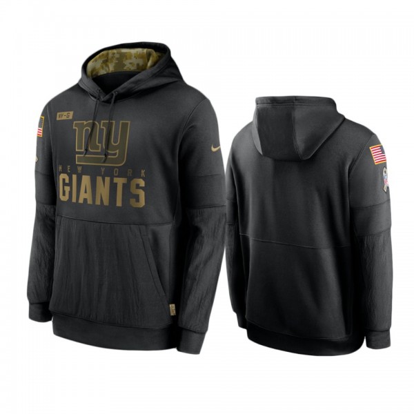 New York Giants Black 2020 Salute to Service Sideline Performance Pullover Hoodie