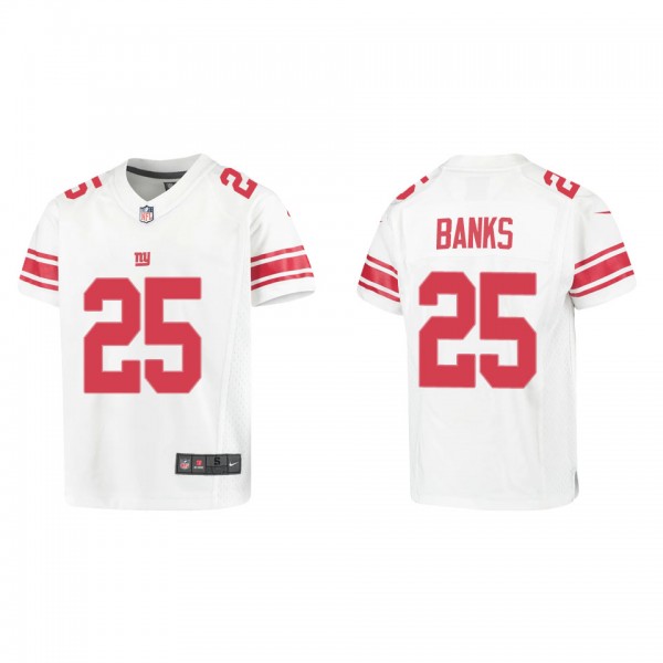 Youth New York Giants Deonte Banks White Game Jers...