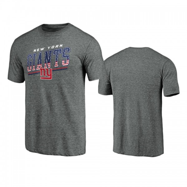 New York Giants Gray Team Freedom Tri-Blend T-Shir...