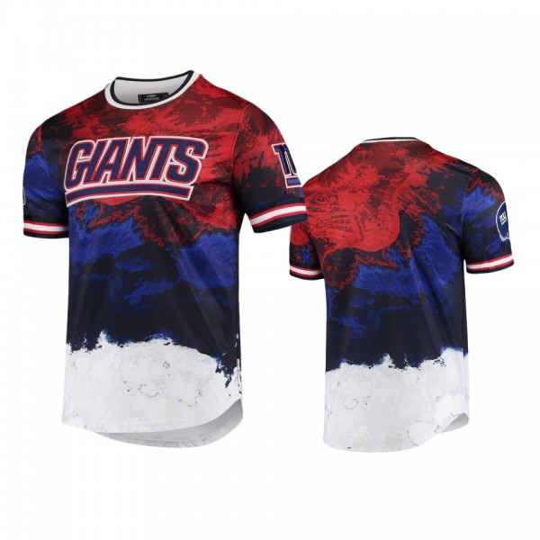 New York Giants Navy Red Americana Dip-Dye T-Shirt