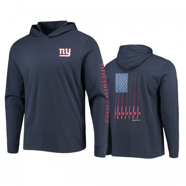 New York Giants Navy Vineyard Vines Hoodie Long Sl...