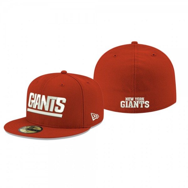 New York Giants Red Omaha Wordmark 59FIFTY Fitted ...