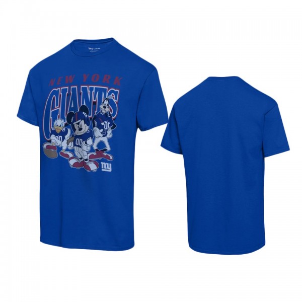 New York Giants Royal Disney Mickey Huddle T-Shirt