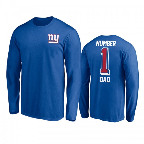 New York Giants Royal Long Sleeve #1 Dad T-Shirt