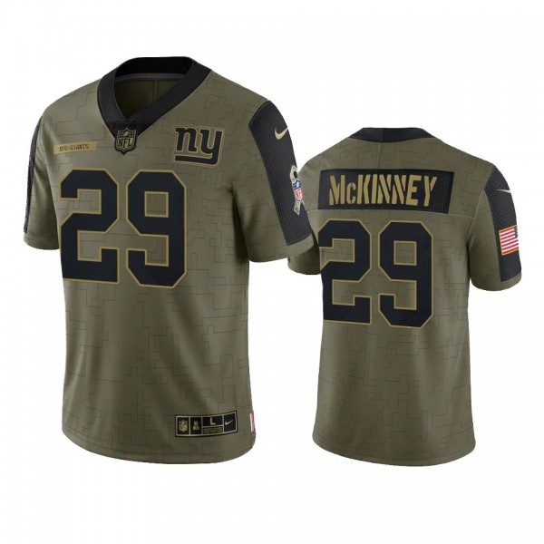 New York Giants Xavier McKinney Olive 2021 Salute ...