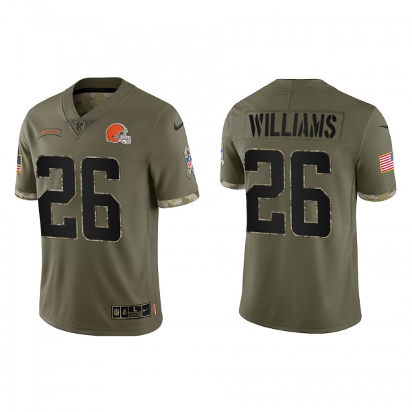 Greedy Williams Cleveland Browns Olive 2022 Salute...