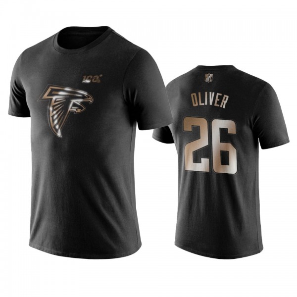 Isaiah Oliver Atlanta Falcons Black Golden 100th Season Name & Number T-Shirt