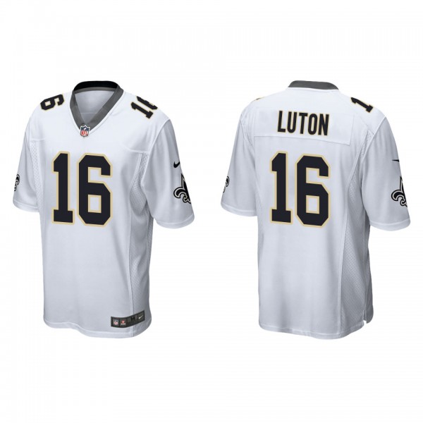 Men's New Orleans Saints Jake Luton White Game Jer...