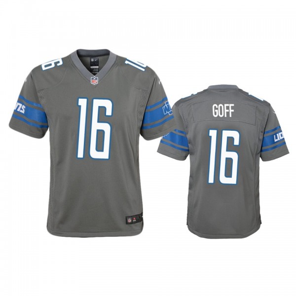 Detroit Lions Jared Goff Steel Color Rush Game Jersey