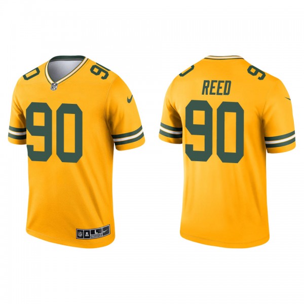Men's Green Bay Packers Jarran Reed Gold Inverted ...