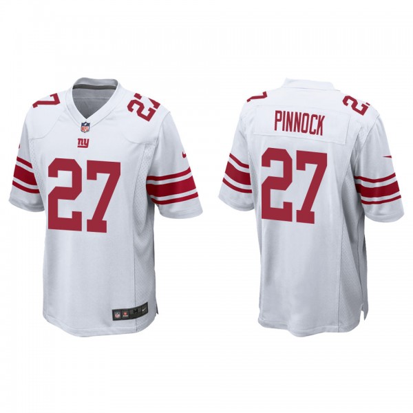 Men's New York Giants Jason Pinnock White Game Jer...