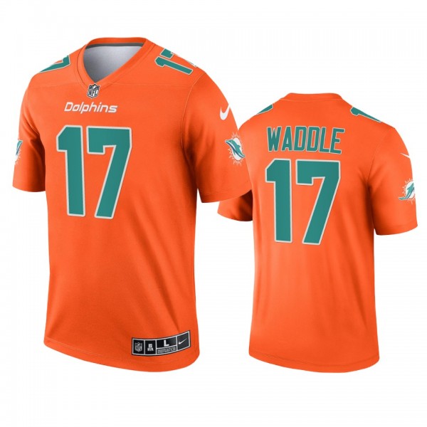 Miami Dolphins Jaylen Waddle Orange 2021 Inverted ...