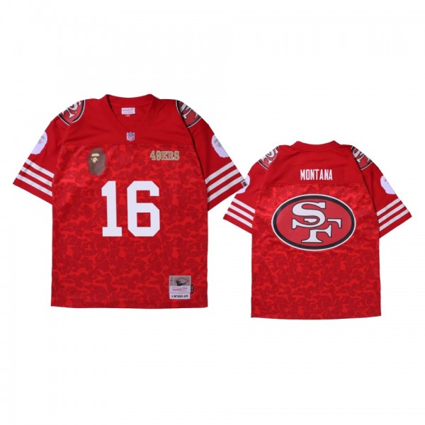 San Francisco 49ers Joe Montana Red BAPE x NFL Leg...