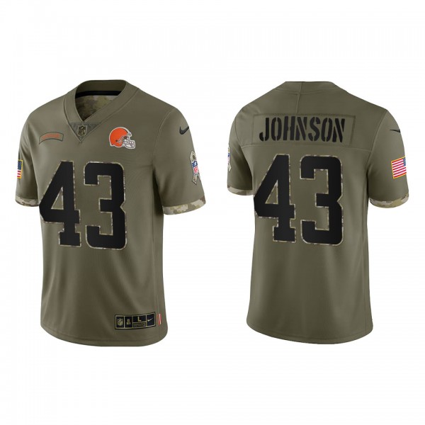 John Johnson Cleveland Browns Olive 2022 Salute To Service Limited Jersey