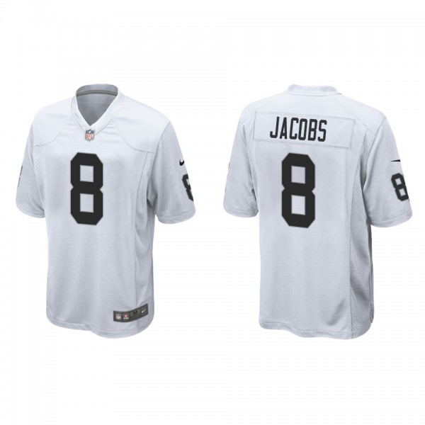 Men's Las Vegas Raiders Josh Jacobs White Game Jer...