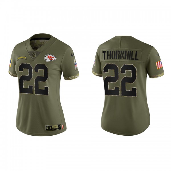 Juan Thornhill Women's Kansas City Chiefs Olive 2022 Salute To Service Limited Jersey