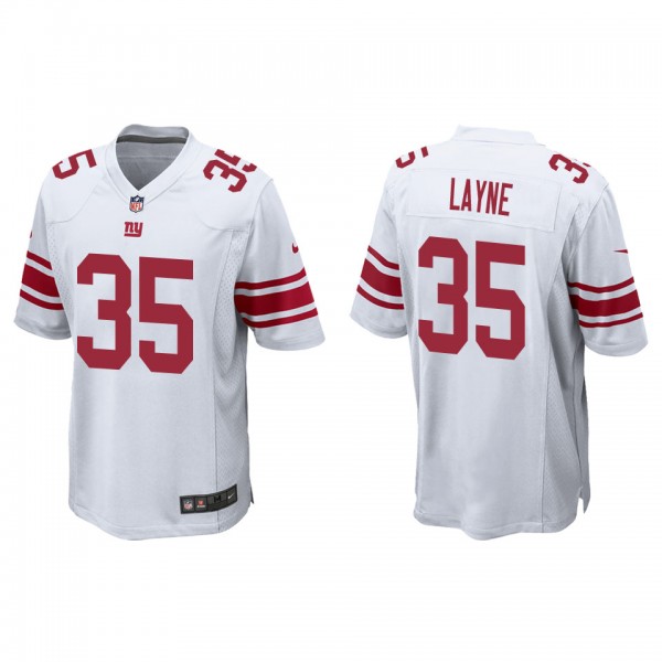 Men's New York Giants Justin Layne White Game Jers...