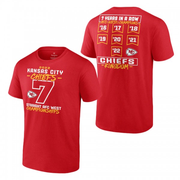 Men's Kansas City Chiefs Red Seventh-Straight AFC ...