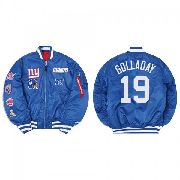 Kenny Golladay Alpha Industries X New York Giants MA-1 Bomber Royal Jacket